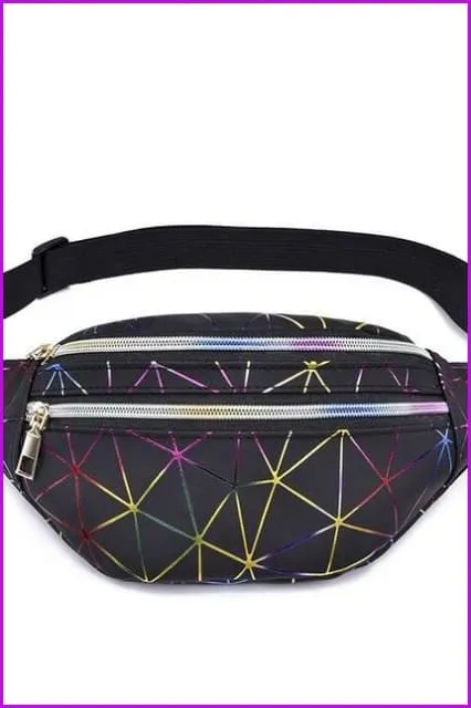 Plaid Hologram Fanny Pack Waist Bag F1043