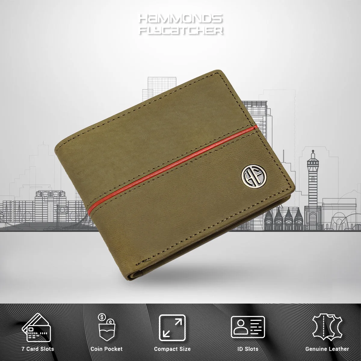 Premium Leather Wallet for Men - RFID Protected - 6 Credit/Debit Card Slots, 2 Hidden Pockets