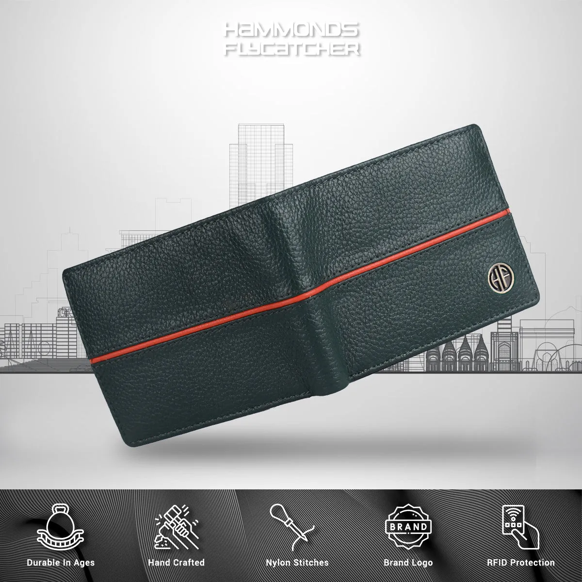 Premium Leather Wallet for Men - RFID Protected - 6 Credit/Debit Card Slots, 2 Hidden Pockets