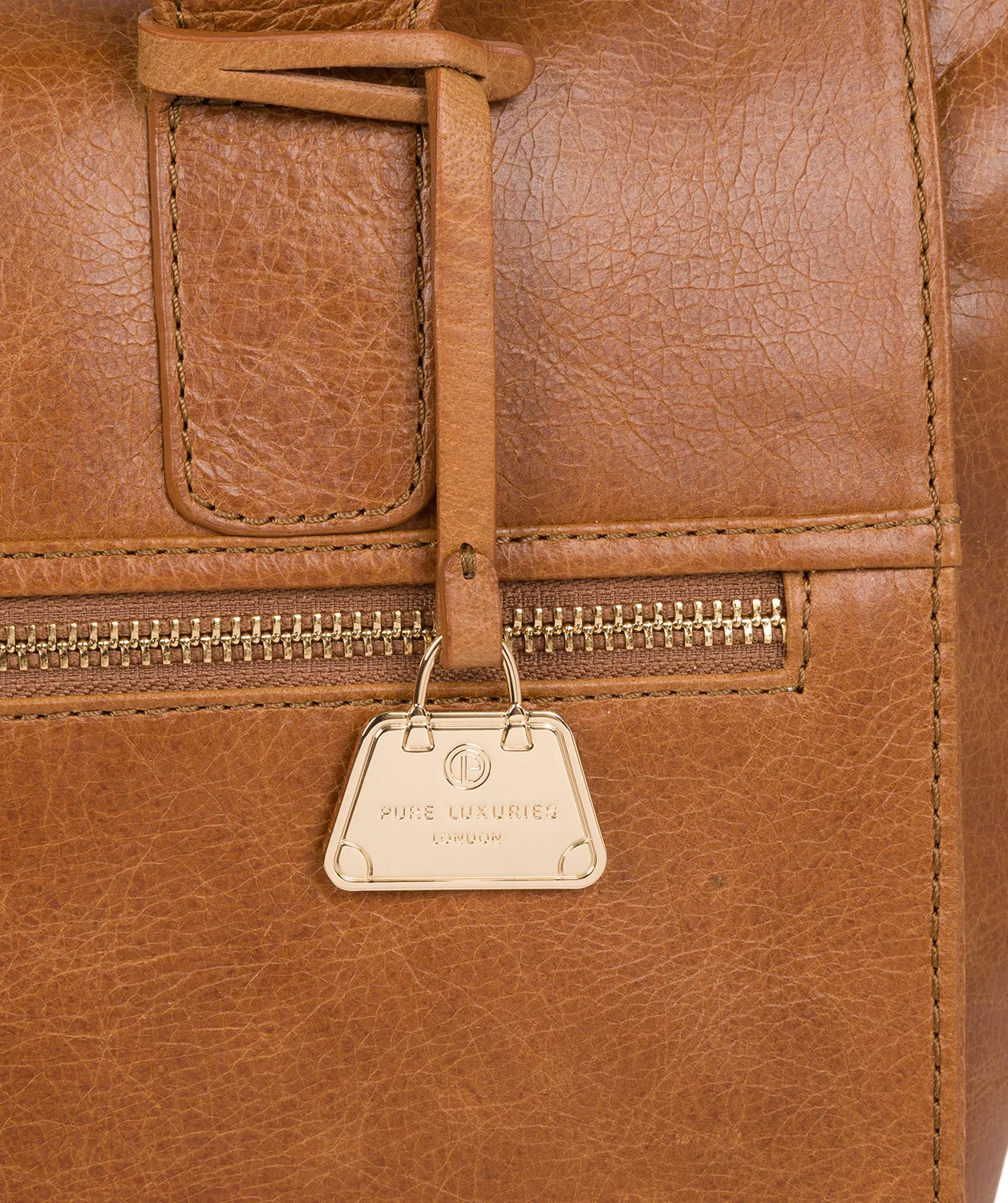 'Primrose' Saddle Tan Leather Tote Bag