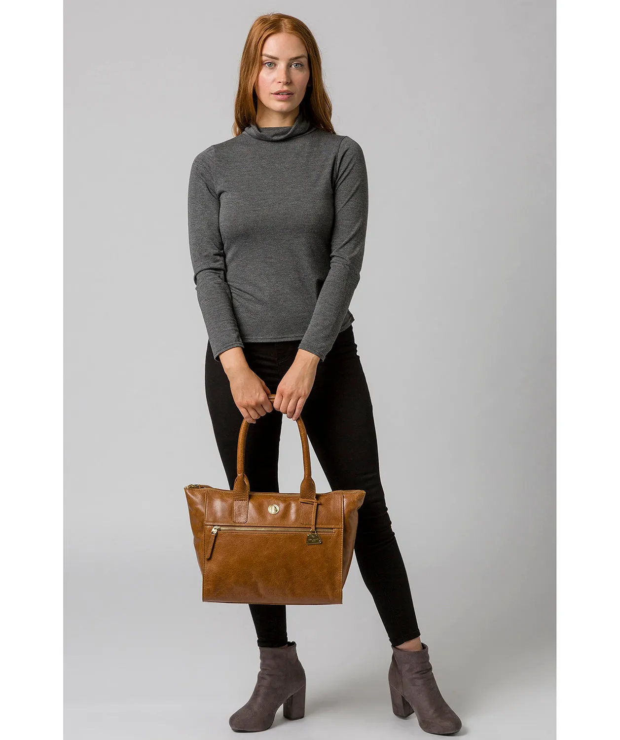 'Primrose' Saddle Tan Leather Tote Bag