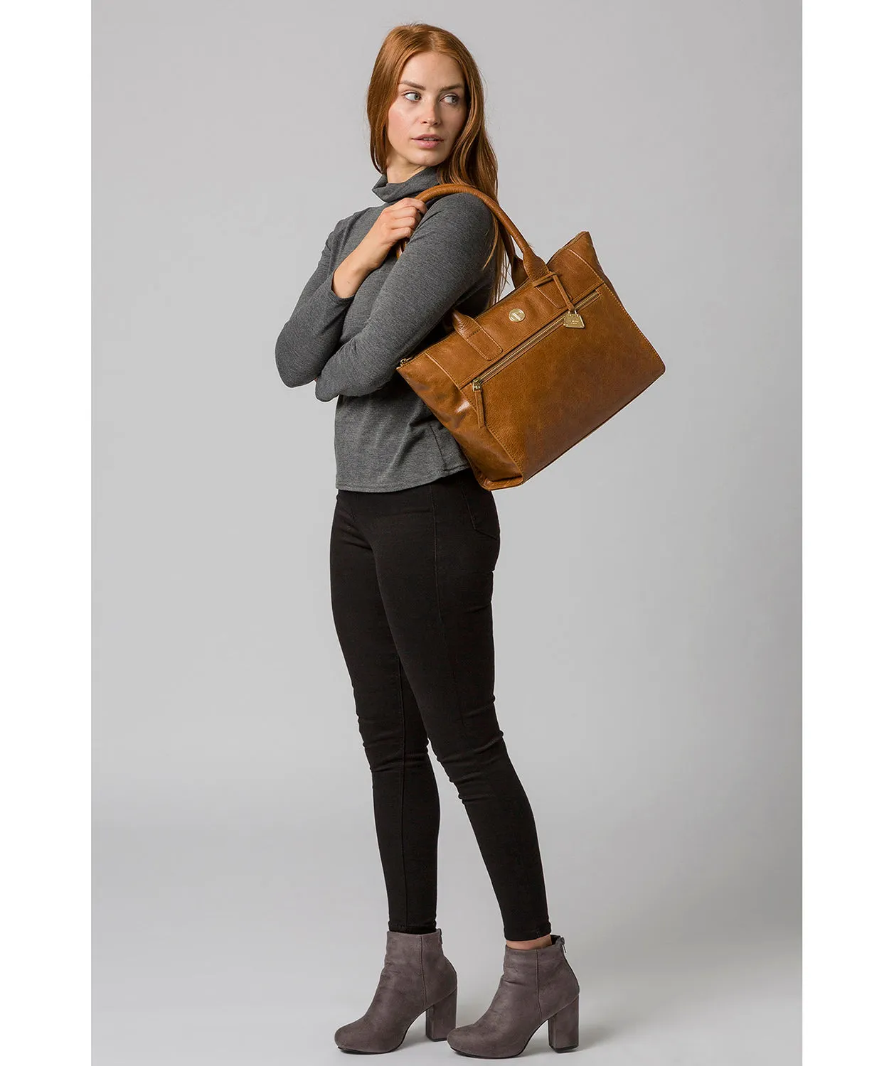 'Primrose' Saddle Tan Leather Tote Bag