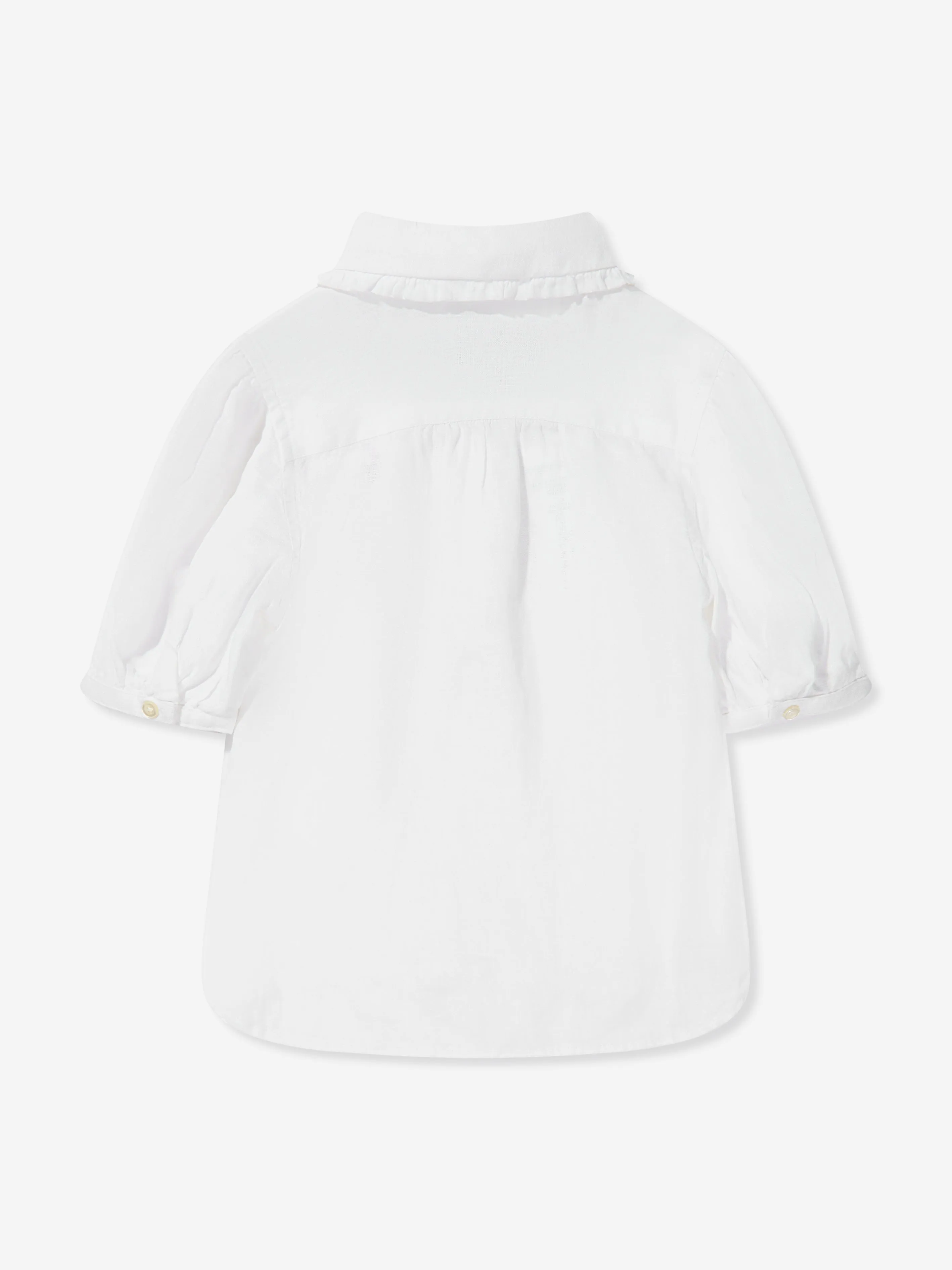 Ralph Lauren Girls Kinsley Button Front Blouse in White