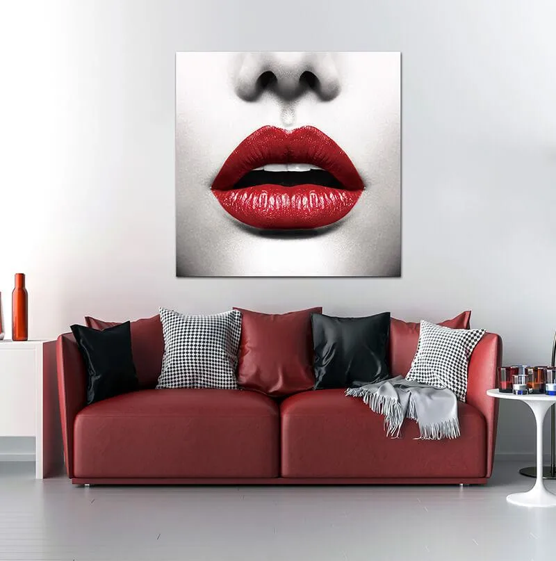 Red Lips Acrylic Print Unframed Wall Art