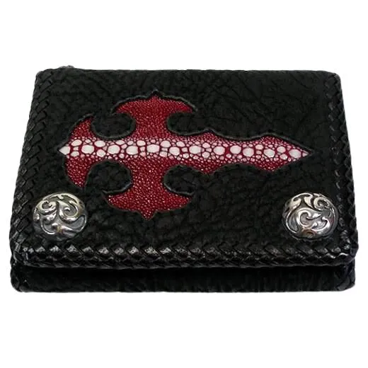 Red Stingray Gothic Cross Biker Chain Wallet
