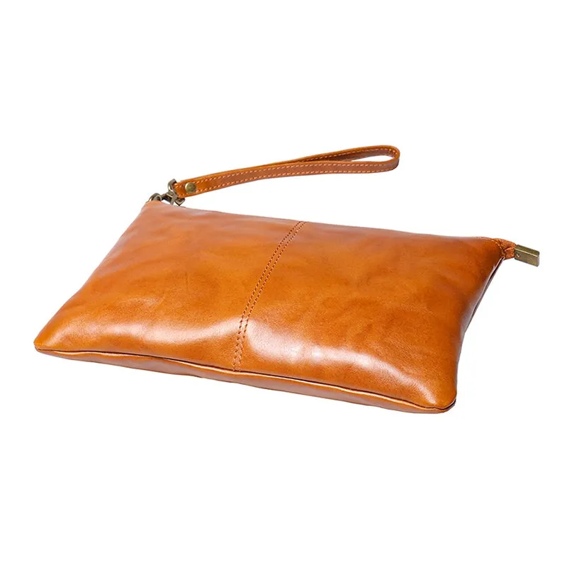 Retro Rough Texture Leather Clutch