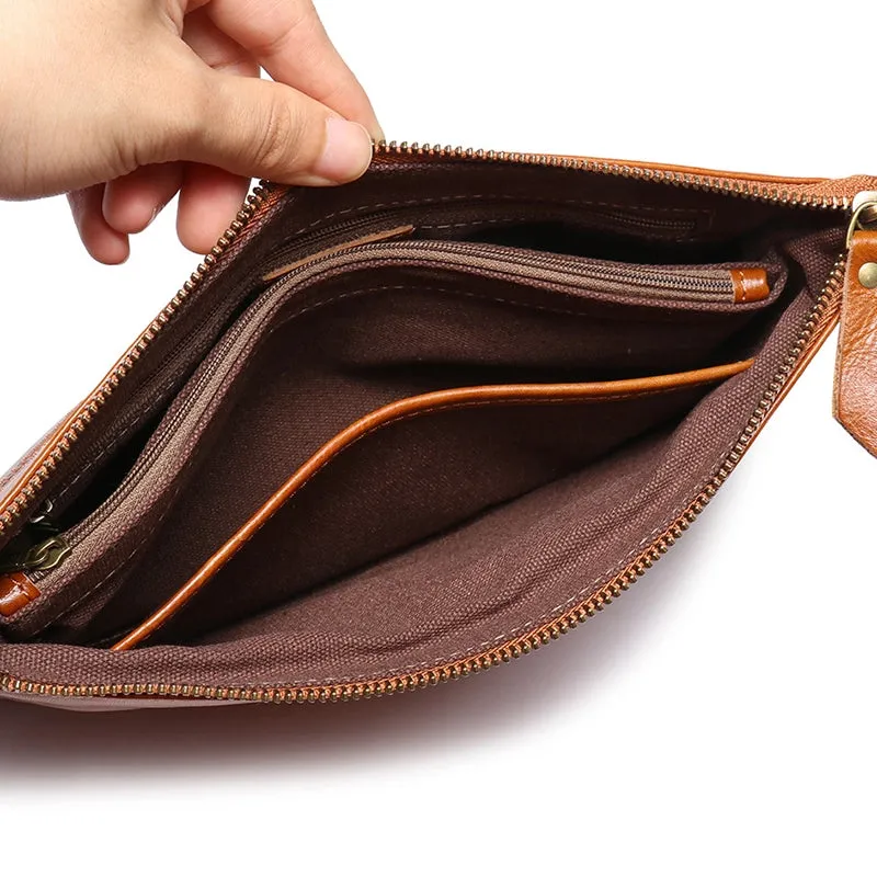 Retro Rough Texture Leather Clutch