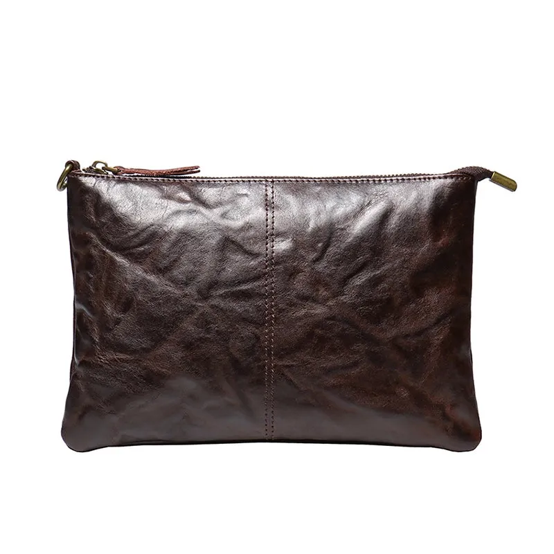 Retro Rough Texture Leather Clutch