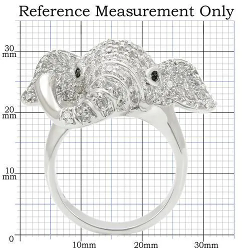 Rhodium Brass Ring with Top Grade Crystal in Jet for Women Style 0W280