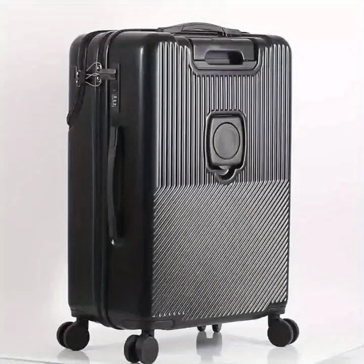 RV Front Open Spacious Storage, Multifunctional Design Suitcase with Cup Holder and USB Charging Port