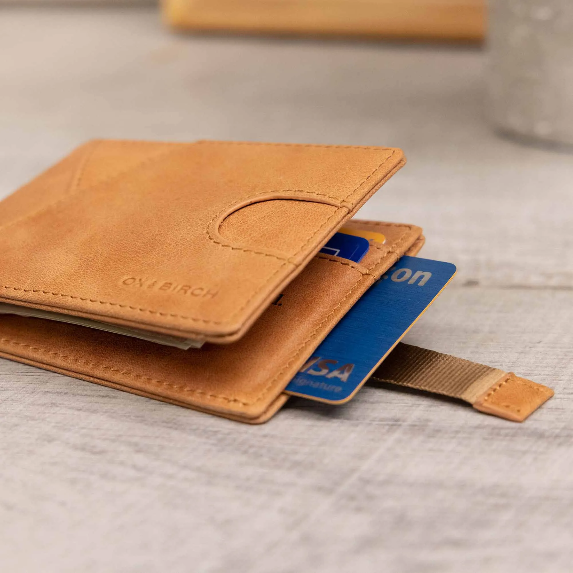 Saddle Brown Leather Slim Wallet | Wyatt