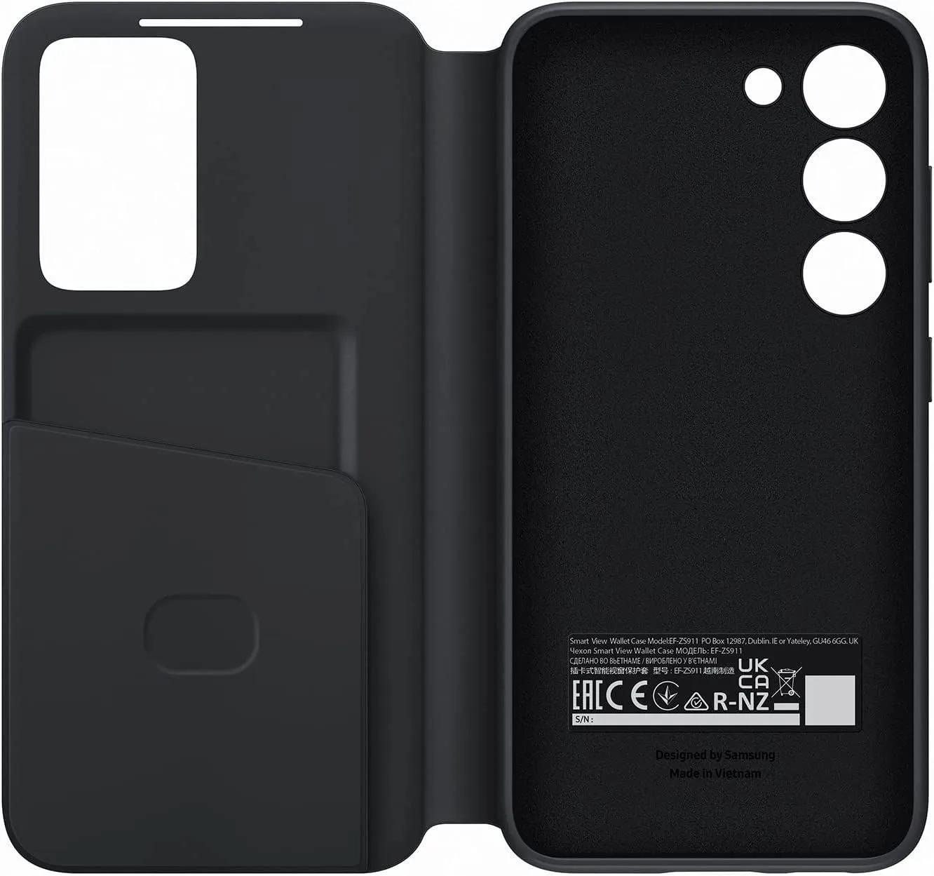 Samsung Galaxy S23 Smart View Wallet Case Black - EF-ZS911CBEGWW