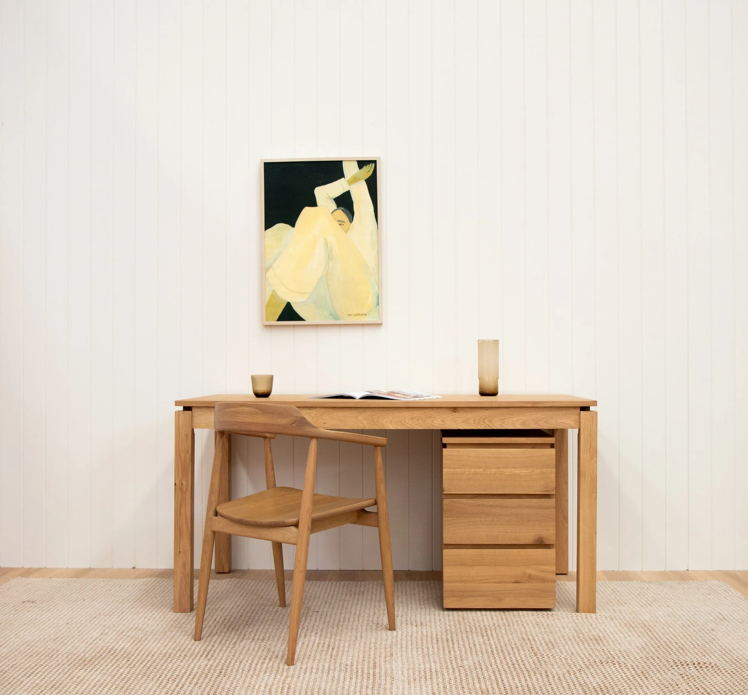 Settle Office Desk - Oak