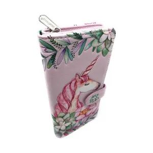 Shagwear Unicorn Large Pink Zipper Wallet