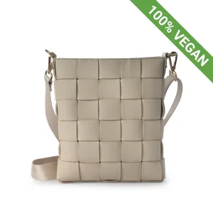 Shoulder Bag | Braided Strap Bag | Grey White | Vegan