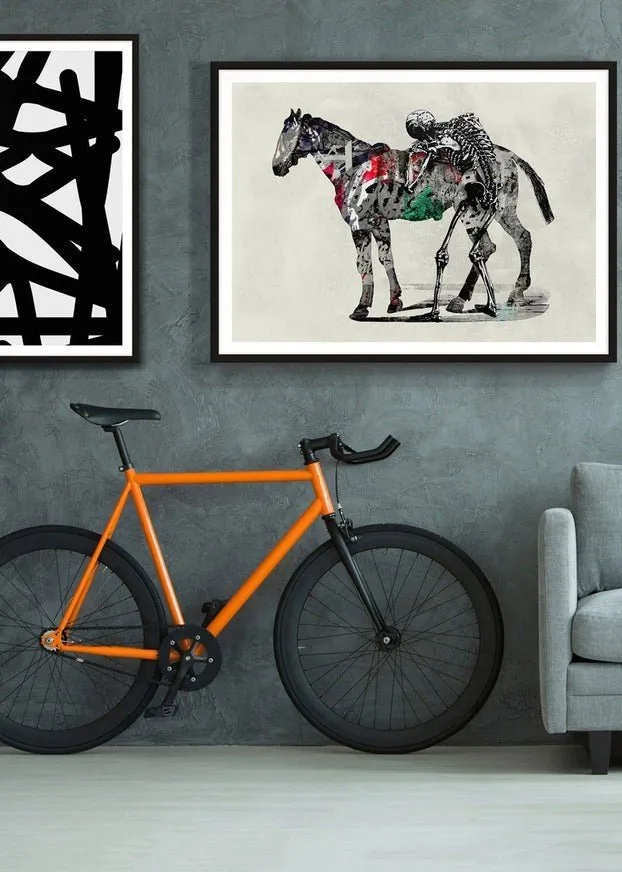 Skeleton And Horse Print