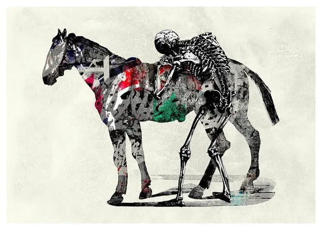 Skeleton And Horse Print