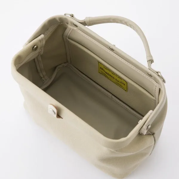 Small 2WAY handbag/shoulder Bag - Doctors Bag Design / Stone Gray -