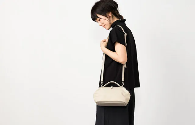 Small 2WAY handbag/shoulder Bag - Doctors Bag Design / Stone Gray -