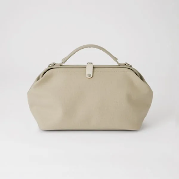 Small 2WAY handbag/shoulder Bag - Doctors Bag Design / Stone Gray -