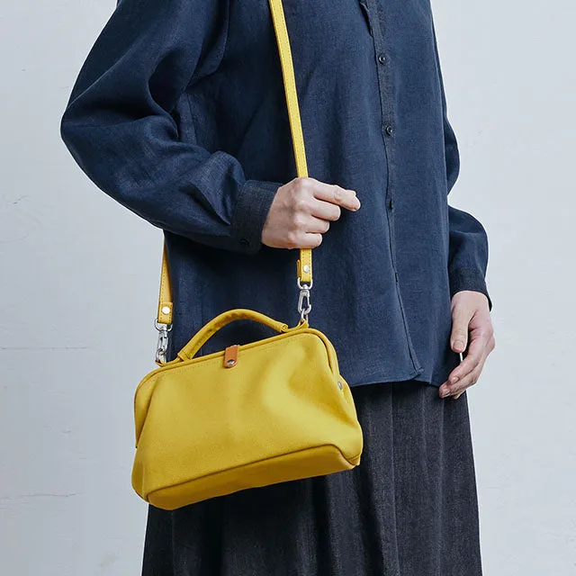 Small 2WAY handbag/shoulder Bag - Doctors Bag Design / Stone Gray -