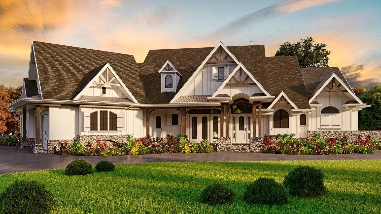 Spacious 4-Bedroom Home Plan with Generous Basement and Side Garage