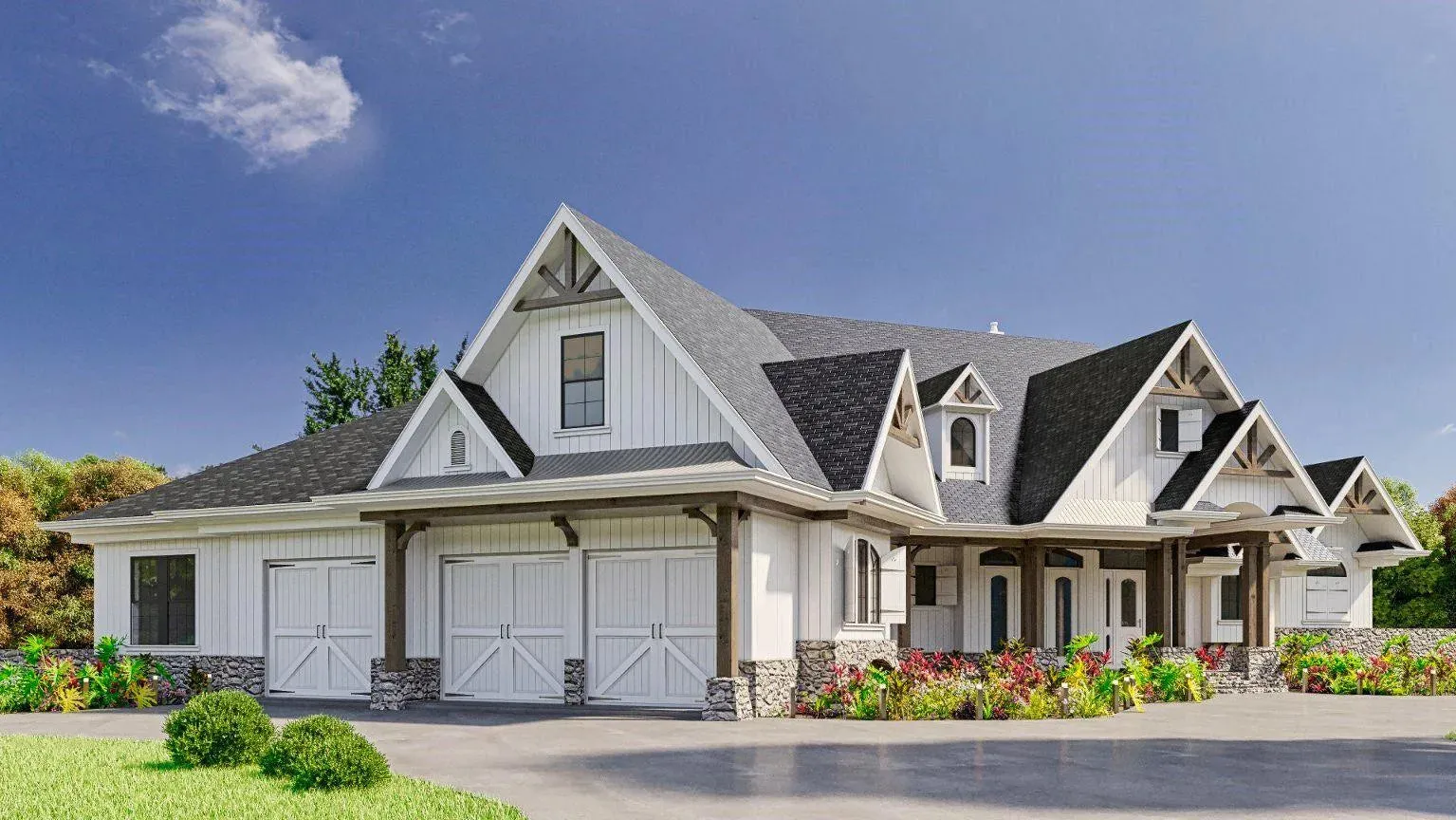 Spacious 4-Bedroom Home Plan with Generous Basement and Side Garage