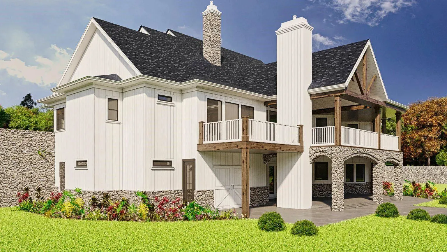 Spacious 4-Bedroom Home Plan with Generous Basement and Side Garage