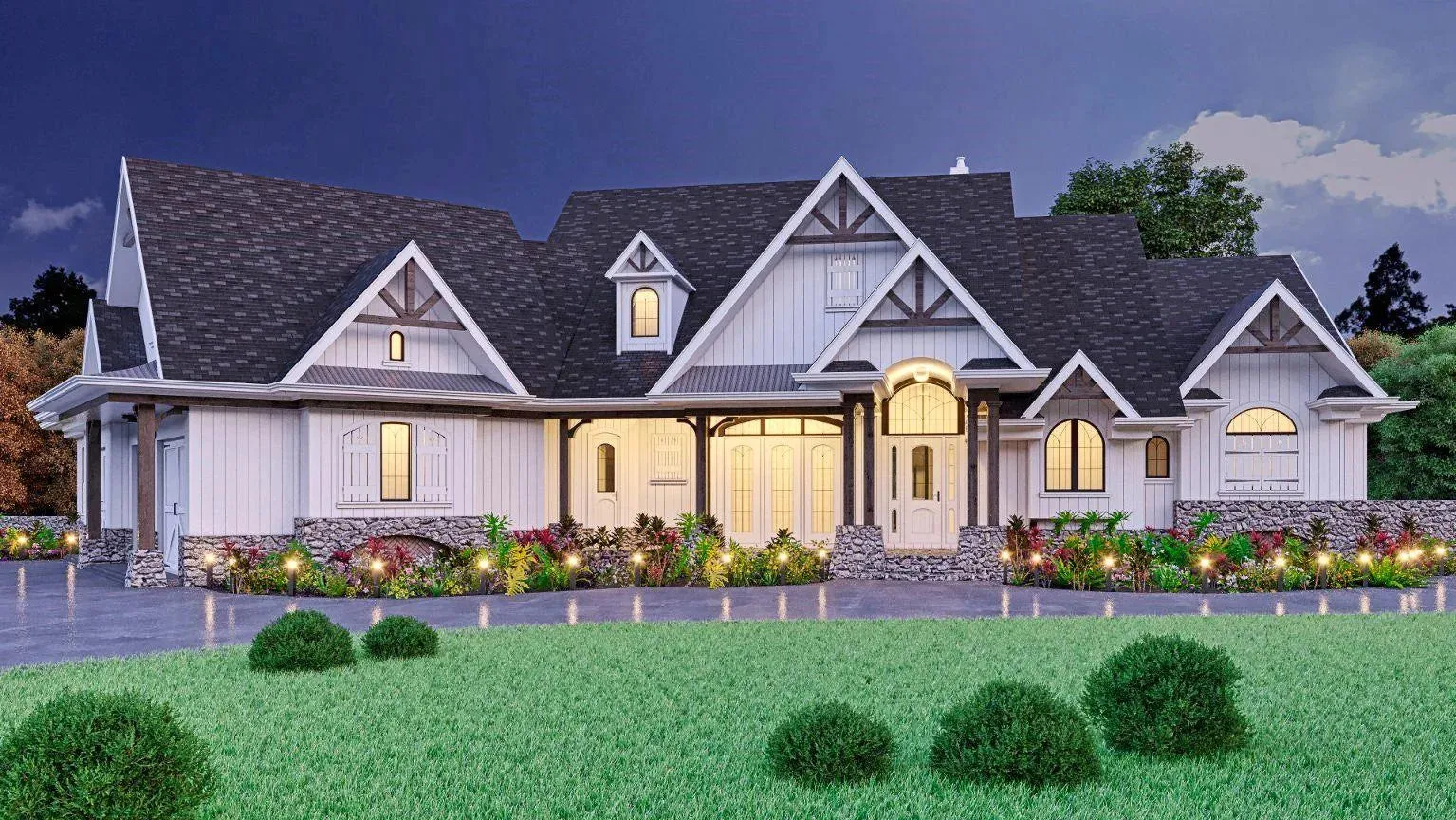 Spacious 4-Bedroom Home Plan with Generous Basement and Side Garage