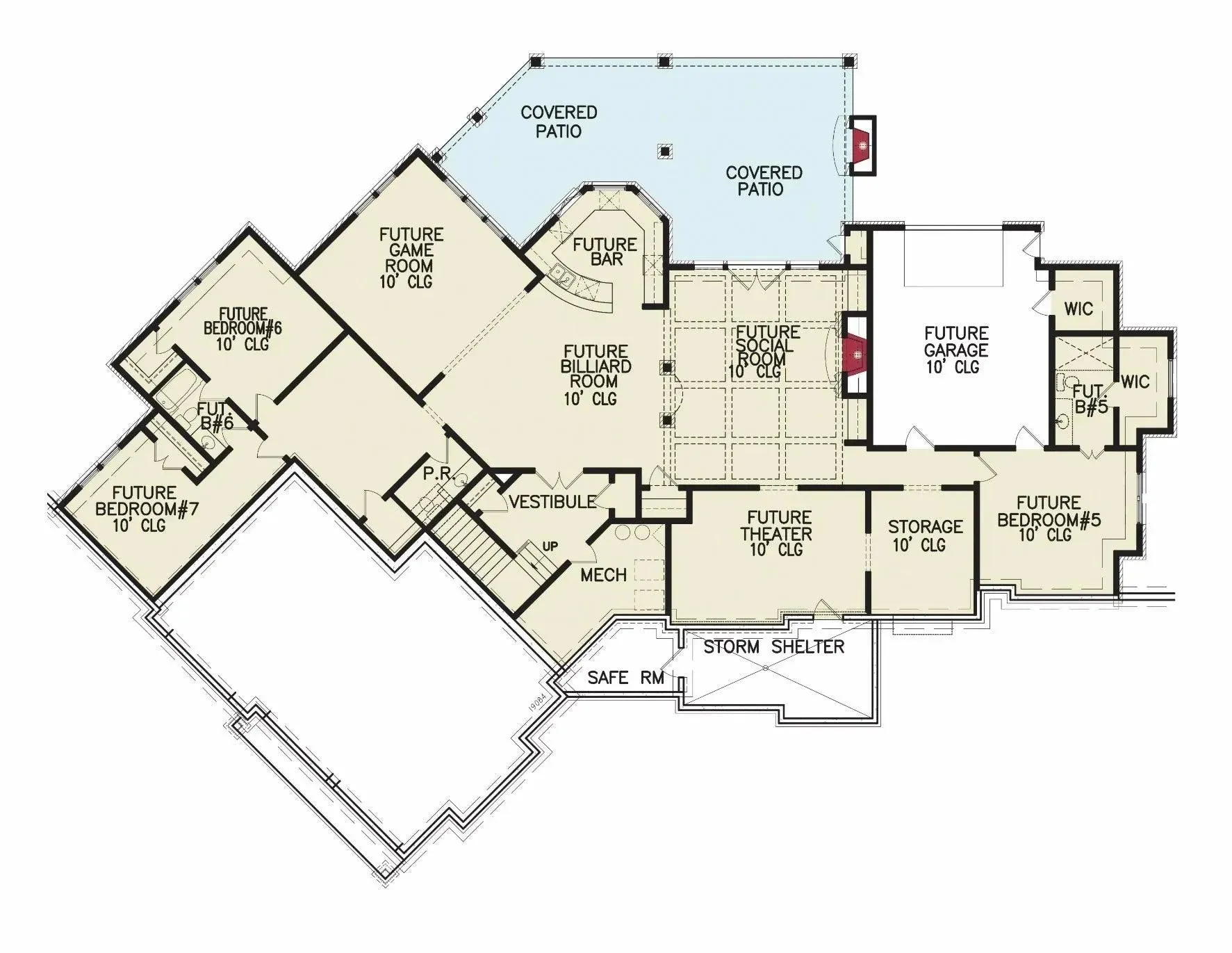 Spacious 4-Bedroom Home Plan with Generous Basement and Side Garage