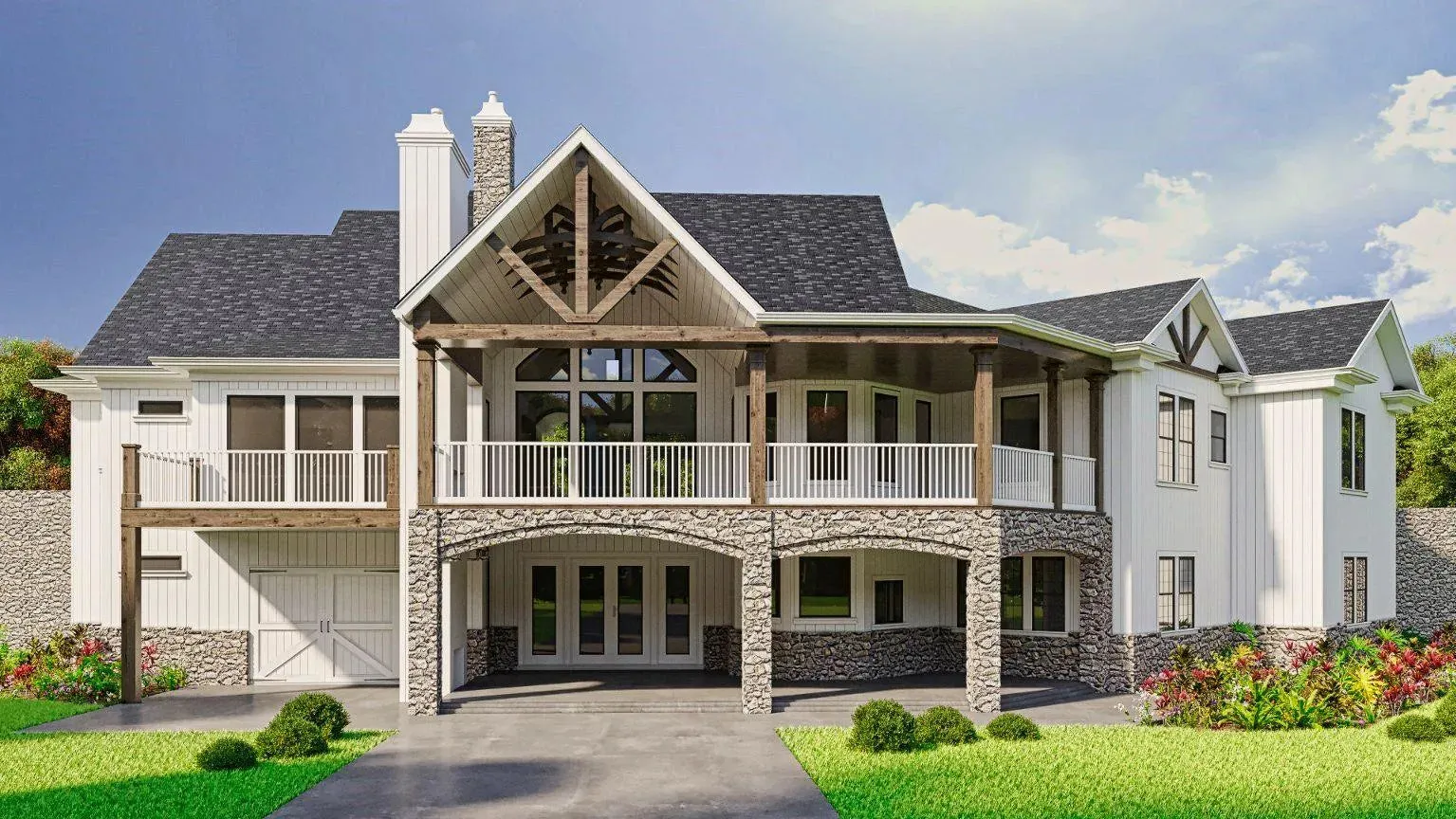 Spacious 4-Bedroom Home Plan with Generous Basement and Side Garage