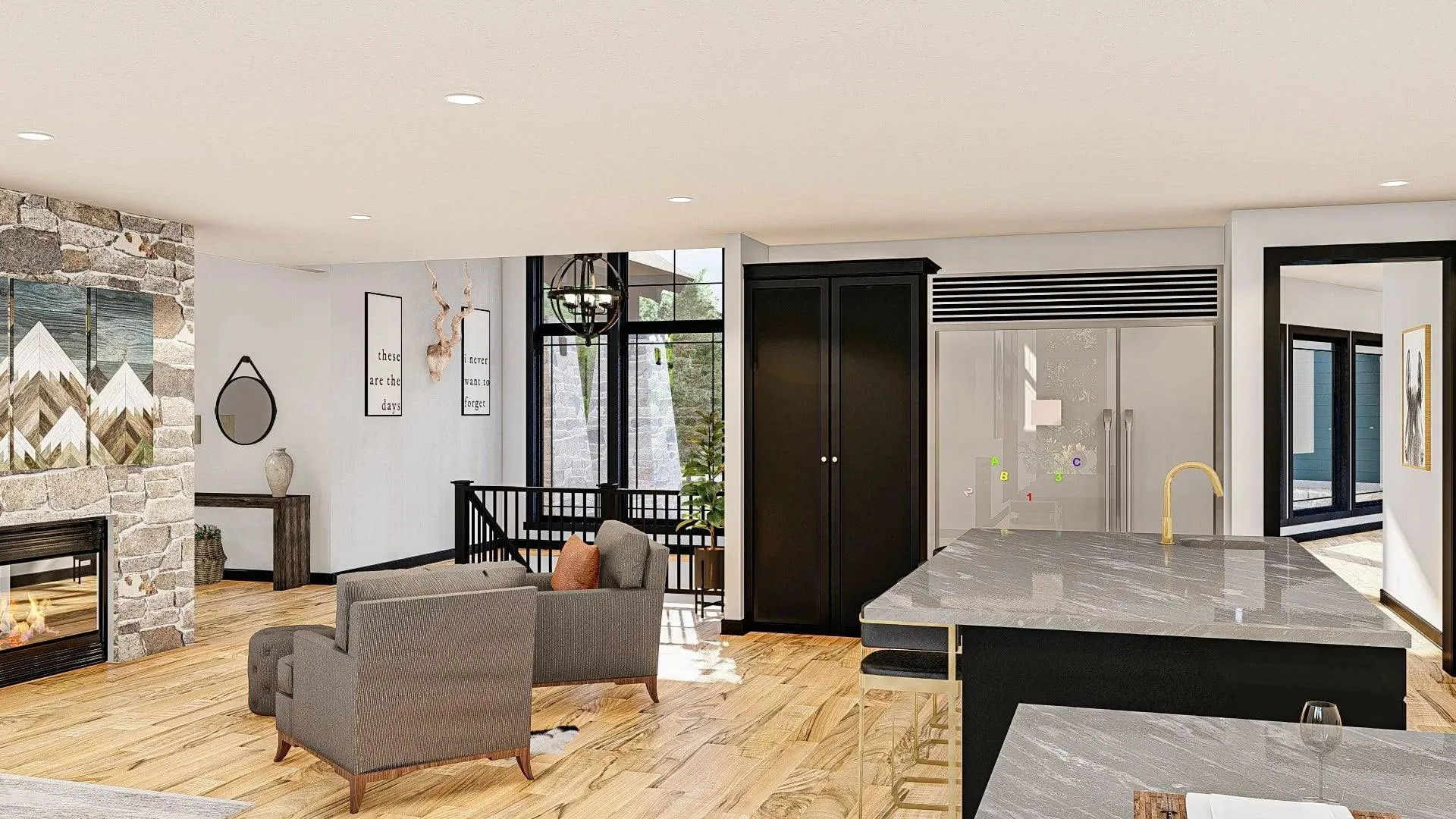 Spacious 5-Bedroom Home Plan with Courtyard Garage and Basement
