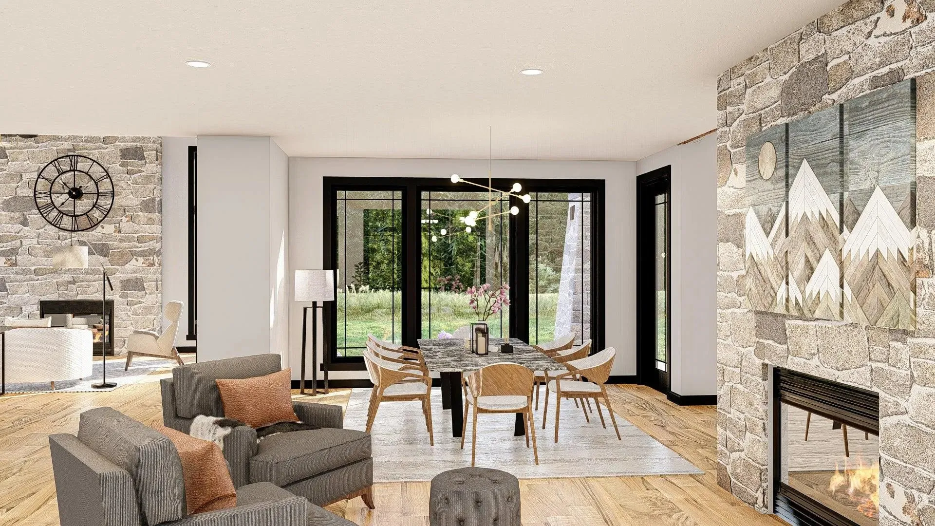 Spacious 5-Bedroom Home Plan with Courtyard Garage and Basement
