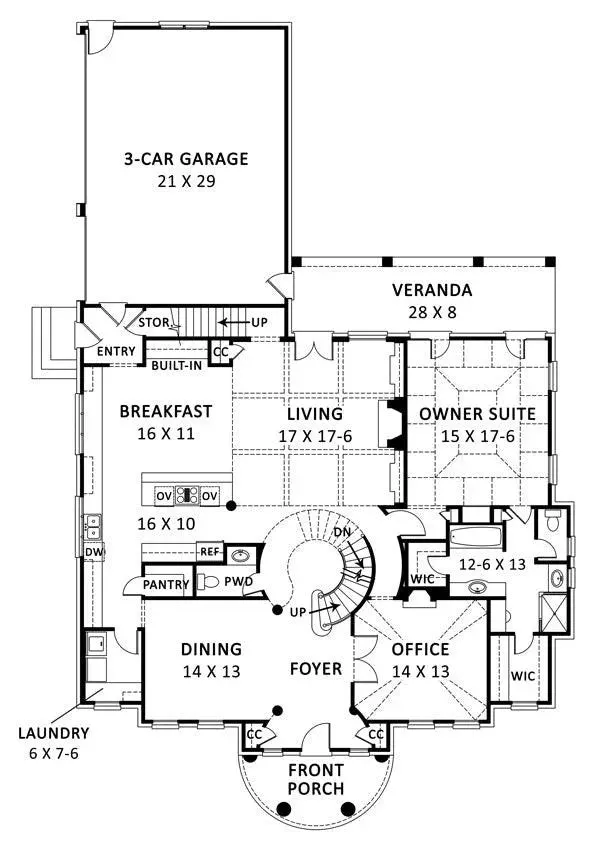 Spacious Five-Bedroom House Plan with Versatile Spaces