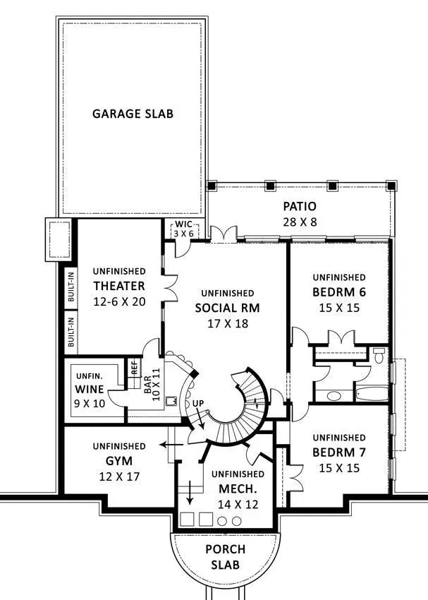 Spacious Five-Bedroom House Plan with Versatile Spaces