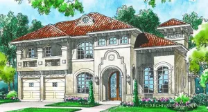 Spacious home with four bedrooms, five bathrooms, and office space.