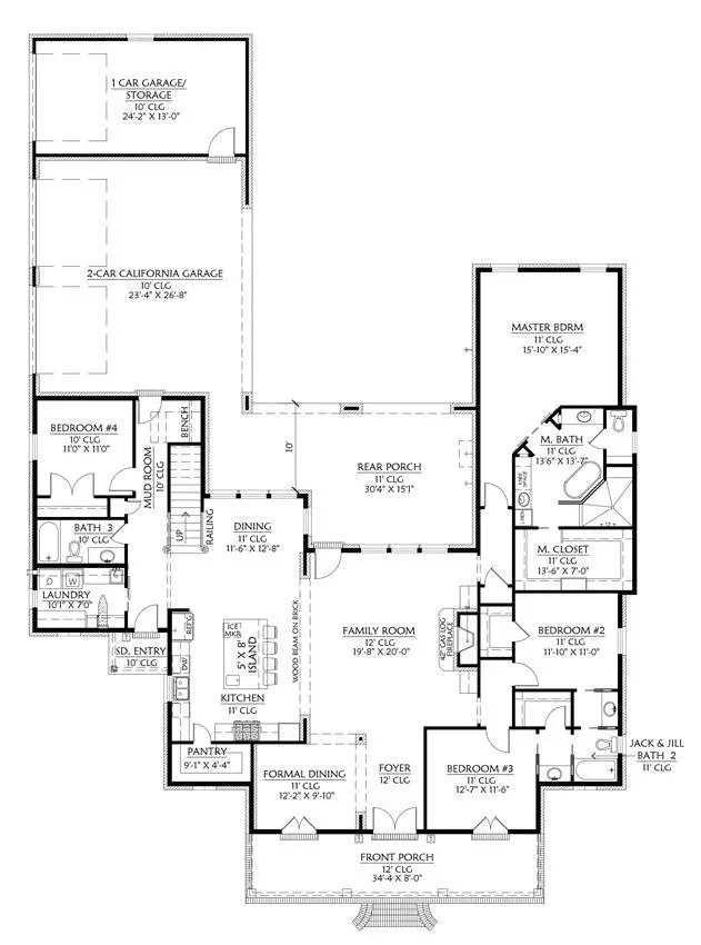 Spacious House Plan: 2,863 sq ft with Bonus Room and Ample Storage
