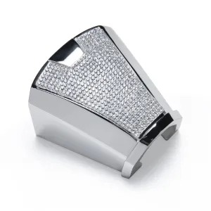 Ties2you Silver Color Ultra Light Material Spacious Rhinestone Ring Decoration for Ties
