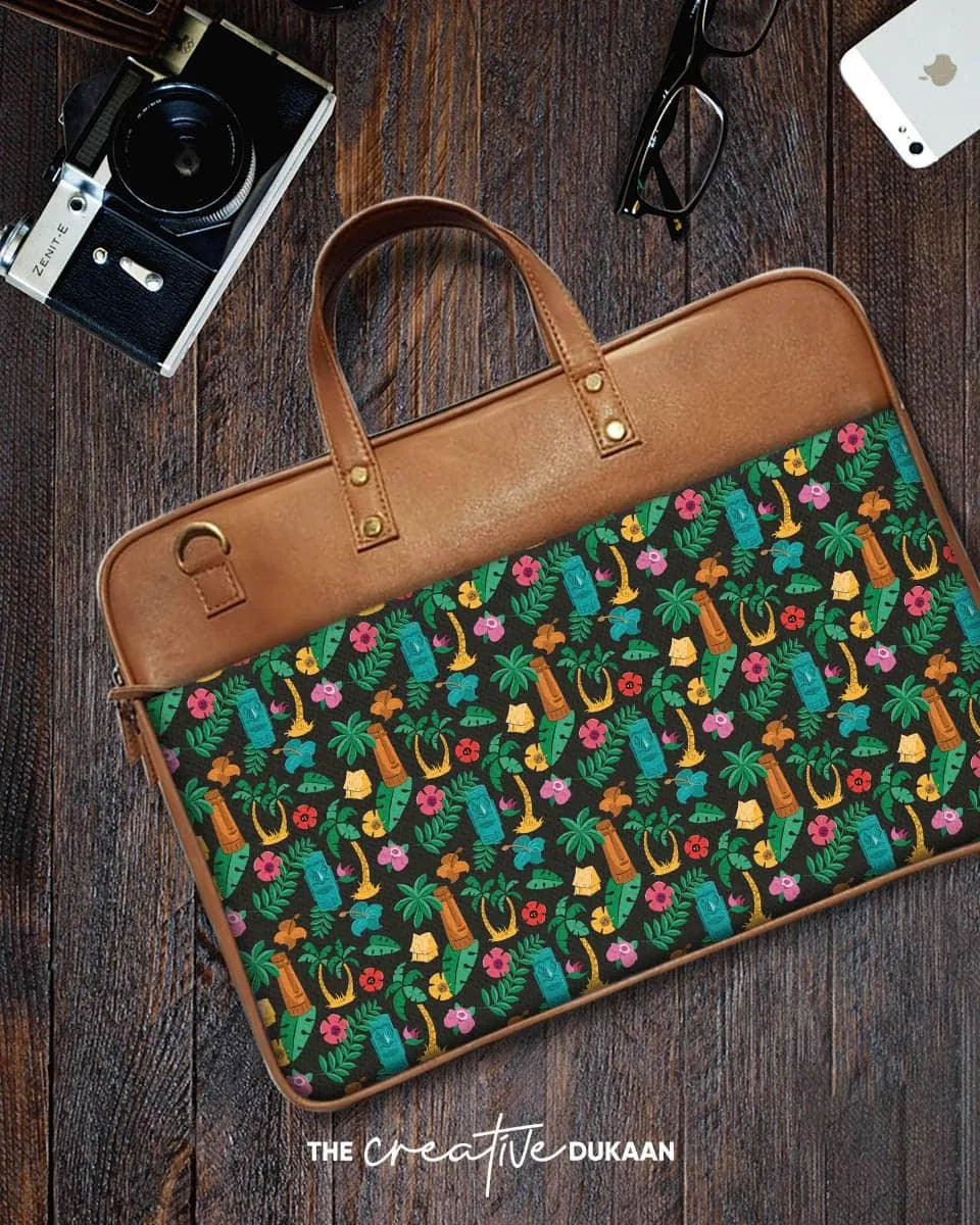 Tropical Green - The Vegan Leather Laptop Bag