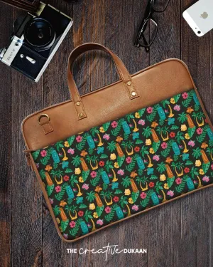Tropical Green - The Vegan Leather Laptop Bag