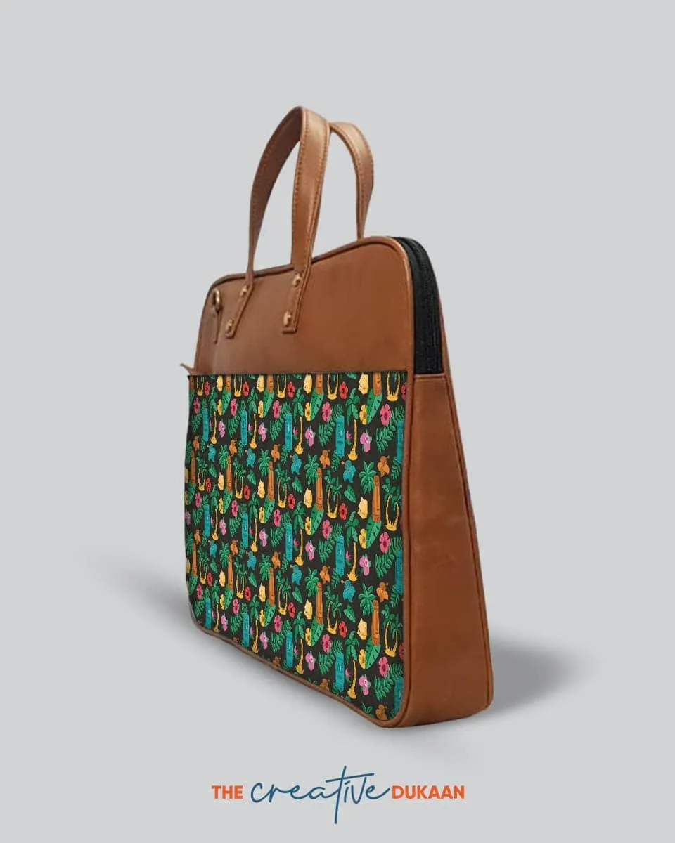 Tropical Green - The Vegan Leather Laptop Bag