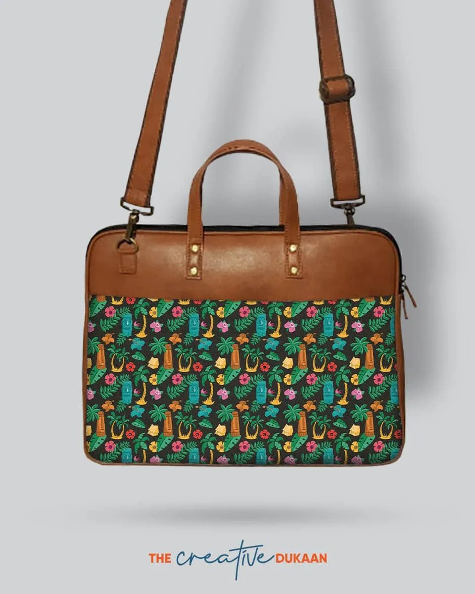 Tropical Green - The Vegan Leather Laptop Bag