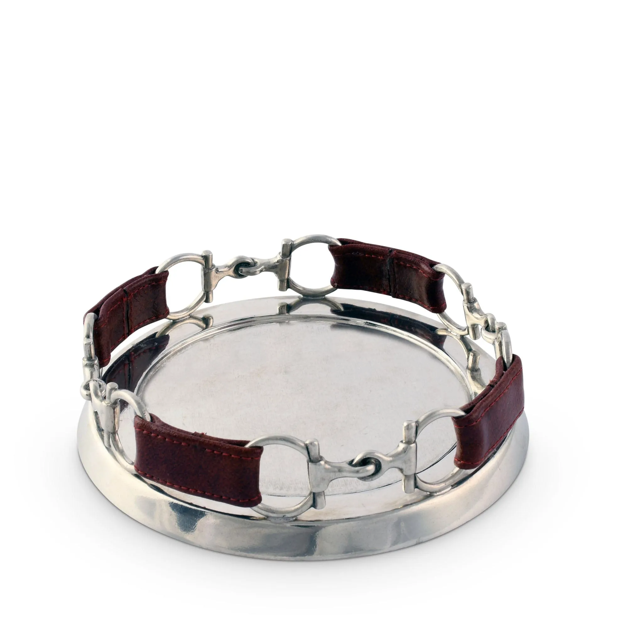Vagabond House Equestrian Horse Bit Leather Wine Coaster
