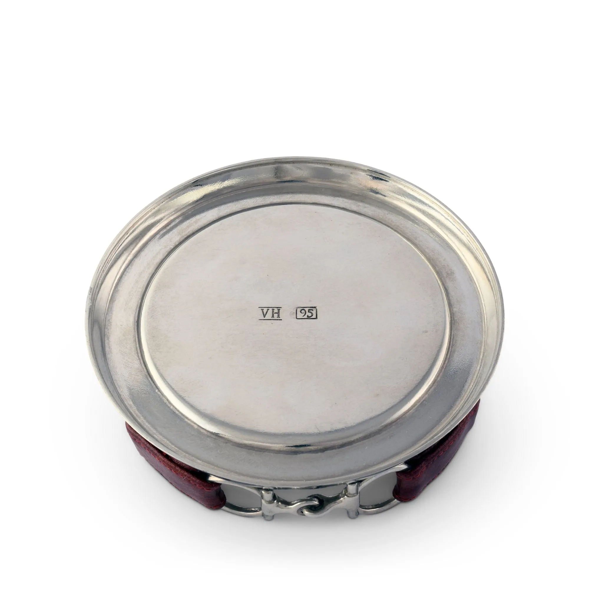 Vagabond House Equestrian Horse Bit Leather Wine Coaster