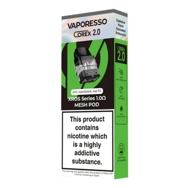 Vaporesso - XROS Series Replacement Pod 2ml - Corex 2 - 1.0 Ohm Mesh - Pack of 4