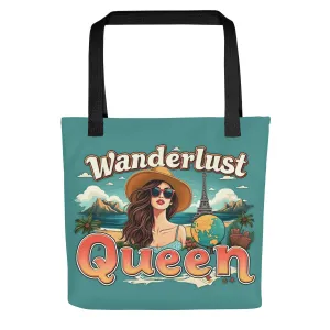 Wanderlust Queen Teal Tote Bag