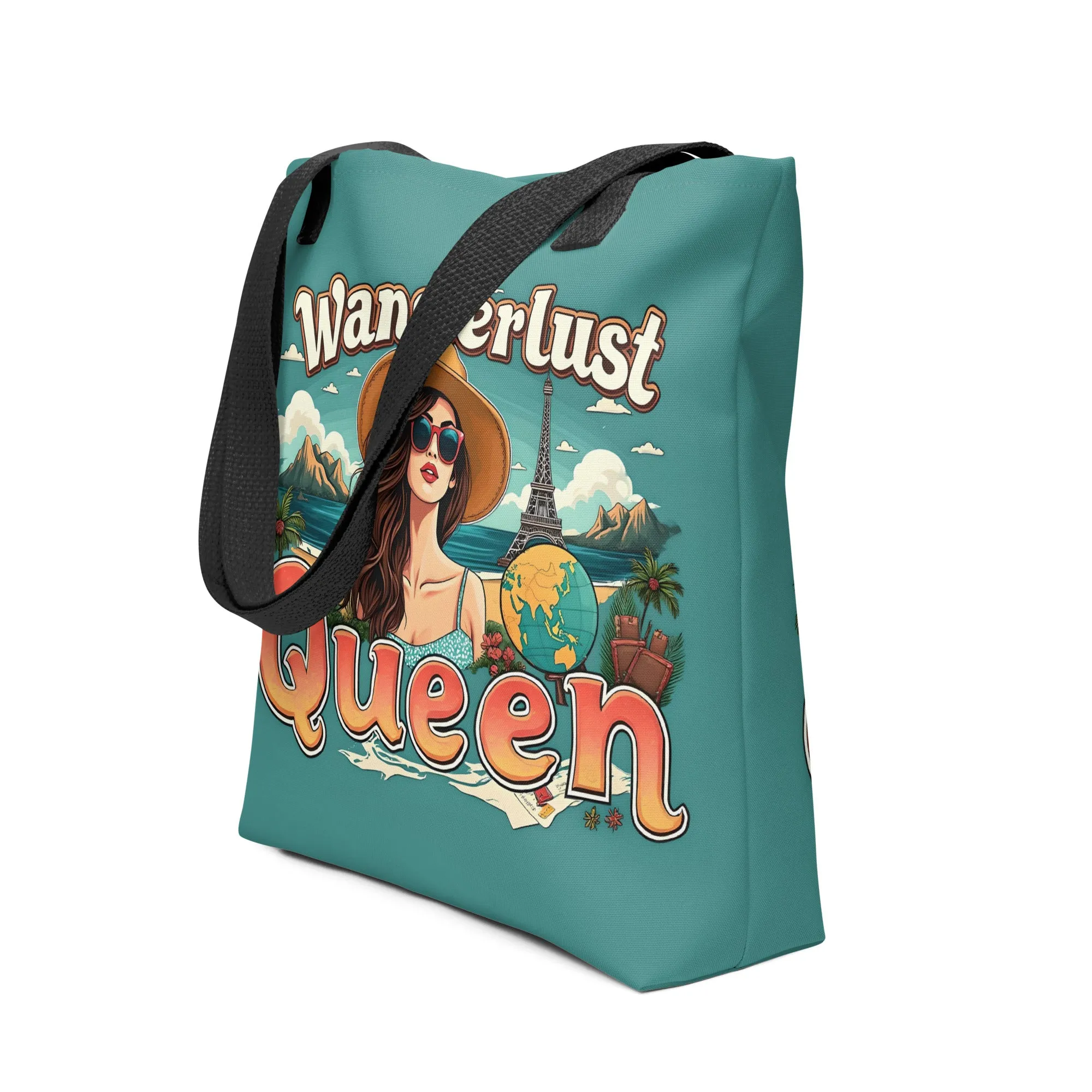 Wanderlust Queen Teal Tote Bag