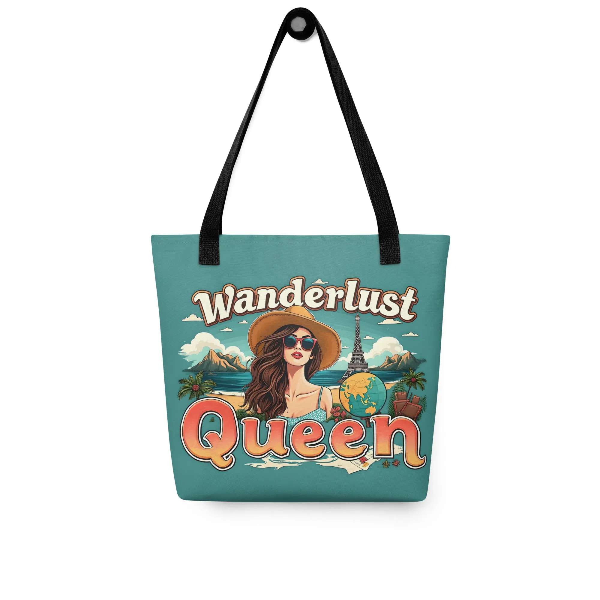 Wanderlust Queen Teal Tote Bag