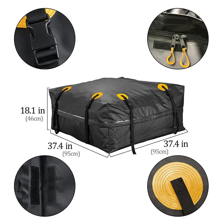 Waterproof and sun resistant car roof bag with frame, waterproof car roof luggage bag