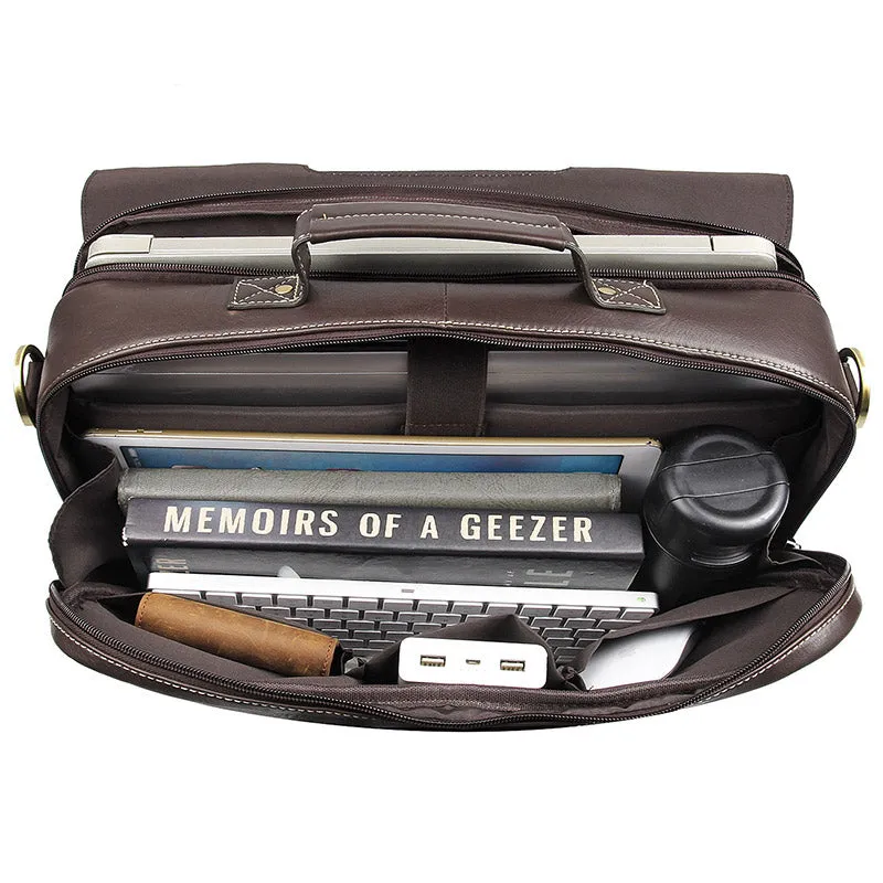 YAAGLE Men's Fashion Real Leather Business Briefcase Handbag YG7396Q